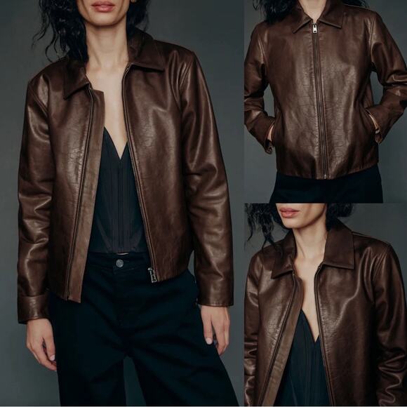 NEW NWT Reformation The Collection Aimee Leather Jacket - Picture 1 of 14